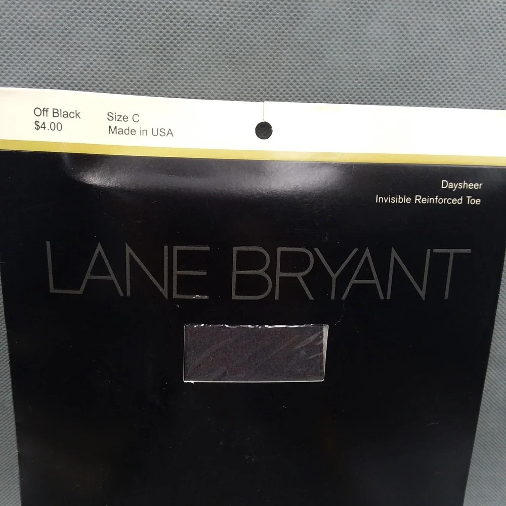 Lane Bryant‎ Daysheer Pantyhose Off Black  Size C USA 100% Nylon NOS